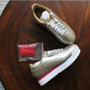 Puma Gold Roma Amor Mix Metal Platform Sneakers